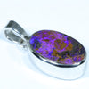 Australian Boulder Opal Silver Pendant with Silver Chain (14mm x 8mm) Code - FF525