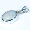 Australian Boulder Opal and  Diamond Silver Pendant with Silver Chain (10mm x 7mm)  Code - FF524