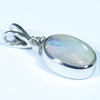 Australian Boulder Opal and  Diamond Silver Pendant with Silver Chain (10mm x 7mm)  Code - FF524