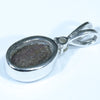 Australian Boulder Opal and Diamond Silver Pendant with Silver Chain (9mm x 5mm)  Code - FF522