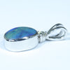 Australian Boulder Opal and Diamond Silver Pendant with Silver Chain (9mm x 5mm)  Code - FF522