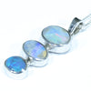 Australian Boulder Opal and Black Opal Silver Pendant with Silver Chain (9.5mm x 7mm) Code - Y17