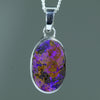 Natural Australian Boulder Opal Silver Pendant