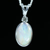 Natural Australian Silver Opal and Diamond Pendant at the Australian Opal Shop Gold Coast