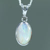 Natural Australian Boulder Opal Silver and Diamond Pendant