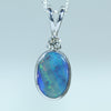 Natural Australian Boulder Opal Silver and Diamond Pendant