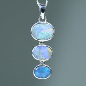 Natural Australian Opal Silver Pendant - Australian Opal Shop Gold Coast