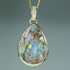 Great Anniversary Opal Gift Idea - 18k Gold Opal and Diamond Pendant 