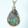 Natural Australian Boulder Opal and Diamond 18k Gold Pendant (18 mm x 11mm) Code - Z35