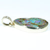 Natural Australian Boulder Opal and Diamond 18k Gold Pendant (18 mm x 11mm) Code - Z35