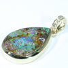 Natural Australian Boulder Opal and Diamond 18k Gold Pendant (18 mm x 11mm) Code - Z35