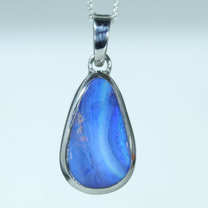 Natural Australian Boulder Opal Silver Pendant - Australian Opal Shop Gold Coast