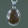 Natural Australian Solid Queensland Boulder Opal Matrix Silver Pendant