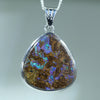 Natural Australian Solid Queensland Boulder Opal Large Opal Pendant