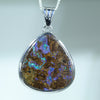 Natural Australian Boulder Opal Matrix Silver Pendant