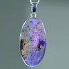 Natural Australian Solid Queensland Boulder Opal Silver Pendant