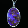 Natural Australian Solid Queensland Boulder Opal Silver Pendant