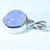 Lightning Ridge Crystal Opal and Diamond Silver Pendant with Silver Chain (10mm x 10mm)  Code - Y111