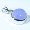 Lightning Ridge Crystal Opal and Diamond Silver Pendant with Silver Chain (10mm x 10mm)  Code - Y111