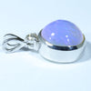 Lightning Ridge Crystal Opal and Diamond Silver Pendant with Silver Chain (10mm x 10mm)  Code - Y111