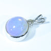 Lightning Ridge Crystal Opal and Diamond Silver Pendant with Silver Chain (10mm x 10mm)  Code - Y111