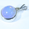 Lightning Ridge Crystal Opal and Diamond Silver Pendant with Silver Chain (10mm x 10mm)  Code - Y111