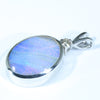 Australian Boulder Opal and Diamond Silver Pendant with Silver Chain (13mm x 10mm)  Code - Y116