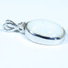 White Opal and Diamond Silver Pendant with Silver Chain (13mm x 9mm)  Code - Y110