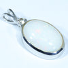 White Opal and Diamond Silver Pendant with Silver Chain (13mm x 9mm)  Code - Y110