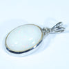 Sterling Silver - Solid Coober Pedy White Opal - Natural Diamond