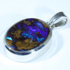 Australian Boulder Opal Silver Pendant with Silver Chain (16mm x 12.5mm) Code - Y73