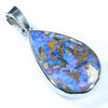 Australian Boulder Opal Silver Pendant with Silver Chain (22mm x 13mm) Code - Y56