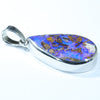 Australian Boulder Opal Silver Pendant with Silver Chain (22mm x 13mm) Code - Y56