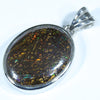 Australian Boulder Opal Matrix Silver Pendant with Silver Chain (22mm x 17mm) Code - Y150