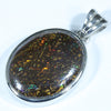 Australian Boulder Opal Matrix Silver Pendant with Silver Chain (22mm x 17mm) Code - Y150