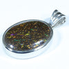 Australian Boulder Opal Matrix Silver Pendant with Silver Chain (22mm x 17mm) Code - Y150