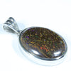 Australian Boulder Opal Matrix Silver Pendant with Silver Chain (22mm x 17mm) Code - Y150