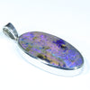 Large Boulder Opal Silver Pendant with Silver Chain (30.5mm x 16mm) Code - Y51