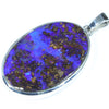 Large Boulder Opal Silver Pendant with Silver Chain (30mm x 21mm) Code - Y50