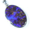 Large Boulder Opal Silver Pendant with Silver Chain (30mm x 21mm) Code - Y50