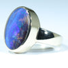 Queensland Soild Boulder Opal Gold Ring - Size 7.5  US Code - V004