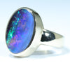 Queensland Soild Boulder Opal Gold Ring - Size 7.5  US Code - V004