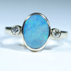 Stunning Mint Green Lighting Opal Gold and Diamond Ring - Australian Opal Shop