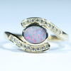 Solid Queensland Boulder Opal Gold and Diamond Ring - Australian Opal Shop - Gold Coast