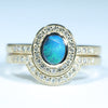 Stunning Opal Engagement Wedding Ring Gold and Diamond Set - Australian Opal Shop