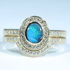 Natural Australian Lighting Ridge Opal Gold and Diamond Engagement Wedding Ring Set