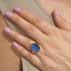 Queensland Soild Boulder Opal Gold Ring - Size 7.5  US Code - V004