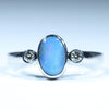 Natural Australian Boulder Opal Silver and Diamond Ring