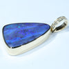 Natural Australian Boulder Opal and Diamond Gold Pendant (20mm x 14mm) Code - Z25