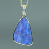 Natural Australian Solid Queensland Boulder Opal Gold and Diamond Pendant